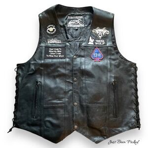 Leather Biker Patch Vest‎ XXL Event Leather Shaf International